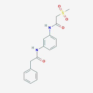 molecular formula C17H18N2O4S B4456303 2-(methylsulfonyl)-N-{3-[(phenylacetyl)amino]phenyl}acetamide 