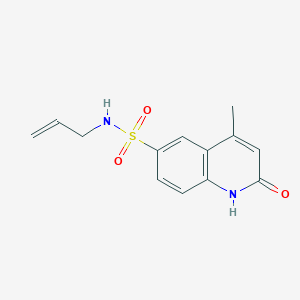 molecular formula C13H14N2O3S B4456324 N-allyl-4-methyl-2-oxo-1,2-dihydro-6-quinolinesulfonamide 