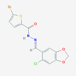 5-bromo-N'-[(E)-(6-chloro-1,3-benzodioxol-5-yl)methylidene]thiophene-2-carbohydrazide