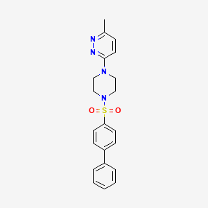 molecular formula C21H22N4O2S B4456365 3-[4-(4-biphenylylsulfonyl)-1-piperazinyl]-6-methylpyridazine 