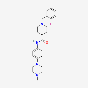 1-[(2-fluorophenyl)methyl]-N-[4-(4-methylpiperazin-1-yl)phenyl]piperidine-4-carboxamide