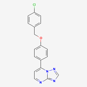 molecular formula C18H13ClN4O B4456387 7-{4-[(4-chlorobenzyl)oxy]phenyl}[1,2,4]triazolo[1,5-a]pyrimidine 