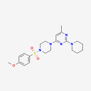 molecular formula C21H29N5O3S B4456390 4-{4-[(4-methoxyphenyl)sulfonyl]-1-piperazinyl}-6-methyl-2-(1-piperidinyl)pyrimidine 