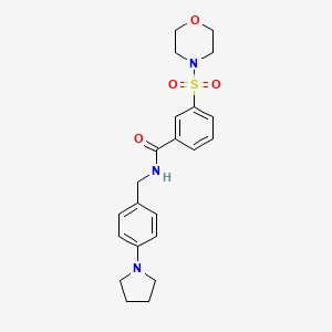 molecular formula C22H27N3O4S B4456406 3-(4-morpholinylsulfonyl)-N-[4-(1-pyrrolidinyl)benzyl]benzamide 