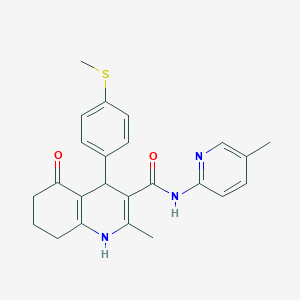 molecular formula C24H25N3O2S B445643 2-methyl-N-(5-methylpyridin-2-yl)-4-[4-(methylsulfanyl)phenyl]-5-oxo-1,4,5,6,7,8-hexahydroquinoline-3-carboxamide 