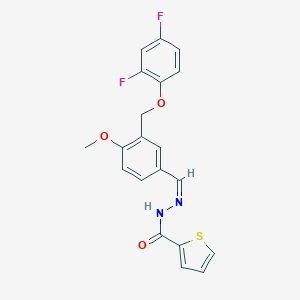 molecular formula C20H16F2N2O3S B445645 N'-{3-[(2,4-difluorophenoxy)methyl]-4-methoxybenzylidene}-2-thiophenecarbohydrazide 