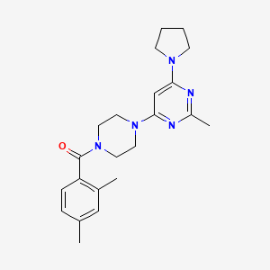 4-[4-(2,4-dimethylbenzoyl)-1-piperazinyl]-2-methyl-6-(1-pyrrolidinyl)pyrimidine