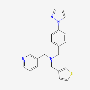 1-[4-(1H-pyrazol-1-yl)phenyl]-N-(pyridin-3-ylmethyl)-N-(3-thienylmethyl)methanamine