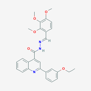 molecular formula C28H27N3O5 B445654 2-(3-ethoxyphenyl)-N'-(2,3,4-trimethoxybenzylidene)-4-quinolinecarbohydrazide 