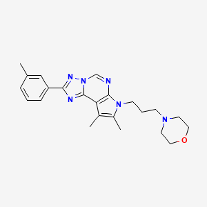 molecular formula C23H28N6O B4456588 8,9-dimethyl-2-(3-methylphenyl)-7-[3-(4-morpholinyl)propyl]-7H-pyrrolo[3,2-e][1,2,4]triazolo[1,5-c]pyrimidine 