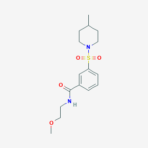 N-(2-methoxyethyl)-3-[(4-methyl-1-piperidinyl)sulfonyl]benzamide