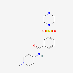 3-[(4-methylpiperazin-1-yl)sulfonyl]-N-(1-methylpiperidin-4-yl)benzamide