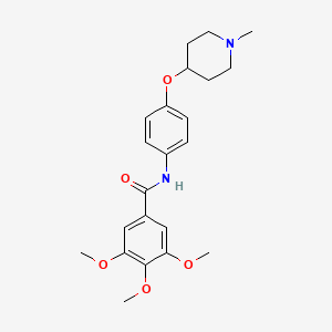 3,4,5-trimethoxy-N-{4-[(1-methyl-4-piperidinyl)oxy]phenyl}benzamide