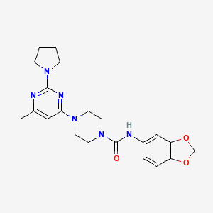 N-(2H-1,3-Benzodioxol-5-YL)-4-[6-methyl-2-(pyrrolidin-1-YL)pyrimidin-4-YL]piperazine-1-carboxamide