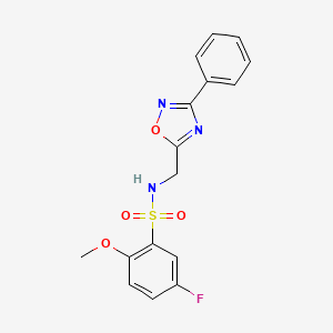 5-fluoro-2-methoxy-N-[(3-phenyl-1,2,4-oxadiazol-5-yl)methyl]benzenesulfonamide