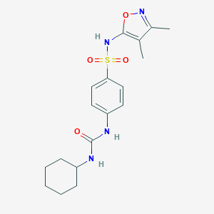 molecular formula C18H24N4O4S B445666 4-[(cyclohexylcarbamoyl)amino]-N-(3,4-dimethyl-1,2-oxazol-5-yl)benzenesulfonamide 