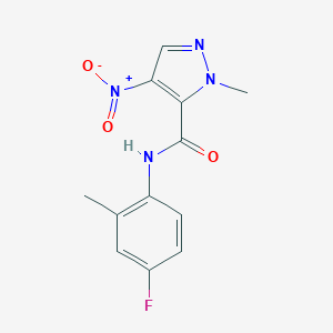 N-(4-fluoro-2-methylphenyl)-1-methyl-4-nitro-1H-pyrazole-5-carboxamide