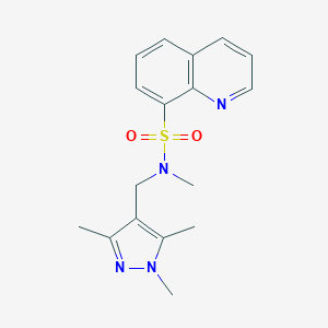 molecular formula C17H20N4O2S B445669 N-methyl-N-[(1,3,5-trimethyl-1H-pyrazol-4-yl)methyl]-8-quinolinesulfonamide 