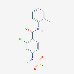 molecular formula C16H17ClN2O3S B4456707 2-chloro-4-[methyl(methylsulfonyl)amino]-N-(2-methylphenyl)benzamide 