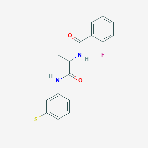 2-fluoro-N-(1-methyl-2-{[3-(methylthio)phenyl]amino}-2-oxoethyl)benzamide