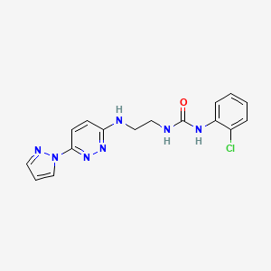 molecular formula C16H16ClN7O B4456760 N-(2-chlorophenyl)-N'-(2-{[6-(1H-pyrazol-1-yl)-3-pyridazinyl]amino}ethyl)urea 