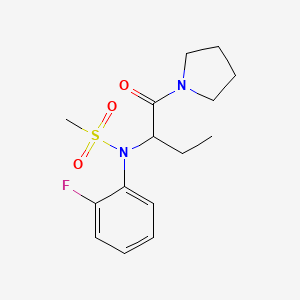 molecular formula C15H21FN2O3S B4456772 N-(2-fluorophenyl)-N-[1-(1-pyrrolidinylcarbonyl)propyl]methanesulfonamide 