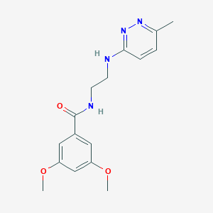 molecular formula C16H20N4O3 B4456779 3,5-dimethoxy-N-{2-[(6-methyl-3-pyridazinyl)amino]ethyl}benzamide 