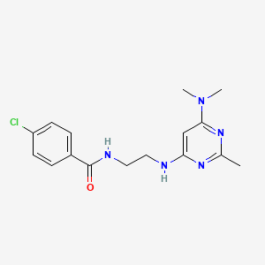 4-chloro-N-(2-{[6-(dimethylamino)-2-methyl-4-pyrimidinyl]amino}ethyl)benzamide