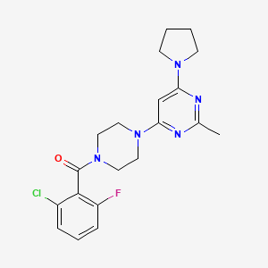 4-[4-(2-chloro-6-fluorobenzoyl)-1-piperazinyl]-2-methyl-6-(1-pyrrolidinyl)pyrimidine