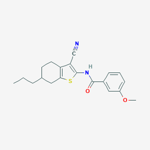 molecular formula C20H22N2O2S B445683 N-(3-cyano-6-propyl-4,5,6,7-tetrahydro-1-benzothiophen-2-yl)-3-methoxybenzamide 