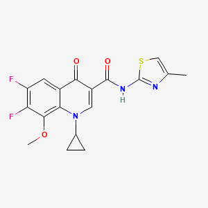 molecular formula C18H15F2N3O3S B4456834 1-cyclopropyl-6,7-difluoro-8-methoxy-N-(4-methyl-1,3-thiazol-2-yl)-4-oxo-1,4-dihydro-3-quinolinecarboxamide 