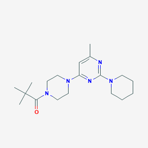 4-[4-(2,2-dimethylpropanoyl)-1-piperazinyl]-6-methyl-2-(1-piperidinyl)pyrimidine