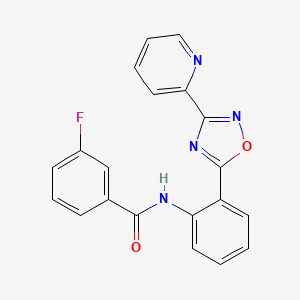 3-fluoro-N-{2-[3-(2-pyridinyl)-1,2,4-oxadiazol-5-yl]phenyl}benzamide