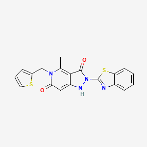 molecular formula C19H14N4O2S2 B4456883 2-(1,3-benzothiazol-2-yl)-4-methyl-5-(2-thienylmethyl)-1H-pyrazolo[4,3-c]pyridine-3,6(2H,5H)-dione 