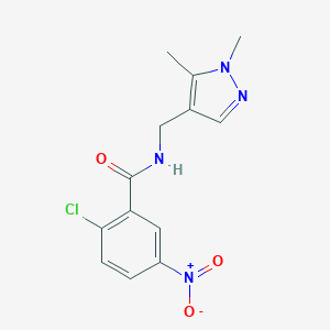 2-chloro-N-[(1,5-dimethyl-1H-pyrazol-4-yl)methyl]-5-nitrobenzamide