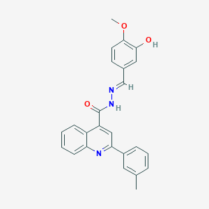 molecular formula C25H21N3O3 B445690 N'-(3-hydroxy-4-methoxybenzylidene)-2-(3-methylphenyl)-4-quinolinecarbohydrazide 