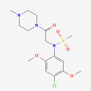 molecular formula C16H24ClN3O5S B4456903 N-(4-chloro-2,5-dimethoxyphenyl)-N-[2-(4-methyl-1-piperazinyl)-2-oxoethyl]methanesulfonamide 