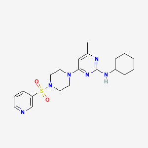 molecular formula C20H28N6O2S B4456911 N-cyclohexyl-4-methyl-6-[4-(3-pyridinylsulfonyl)-1-piperazinyl]-2-pyrimidinamine 