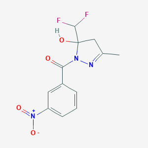 [5-(difluoromethyl)-5-hydroxy-3-methyl-4,5-dihydro-1H-pyrazol-1-yl](3-nitrophenyl)methanone