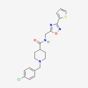 1-(4-chlorobenzyl)-N-{[3-(2-thienyl)-1,2,4-oxadiazol-5-yl]methyl}-4-piperidinecarboxamide