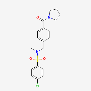 molecular formula C19H21ClN2O3S B4456979 4-chloro-N-methyl-N-[4-(1-pyrrolidinylcarbonyl)benzyl]benzenesulfonamide 