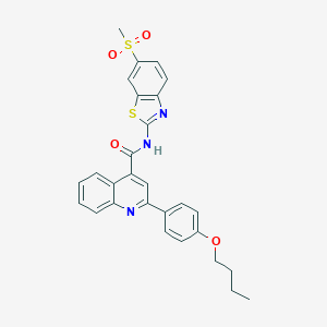 2-(4-butoxyphenyl)-N-[6-(methylsulfonyl)-1,3-benzothiazol-2-yl]-4-quinolinecarboxamide