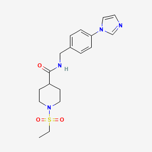 molecular formula C18H24N4O3S B4457035 1-(ethylsulfonyl)-N-[4-(1H-imidazol-1-yl)benzyl]-4-piperidinecarboxamide 