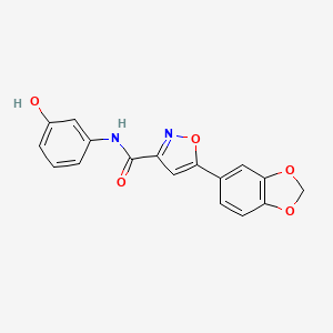 molecular formula C17H12N2O5 B4457052 5-(1,3-benzodioxol-5-yl)-N-(3-hydroxyphenyl)-3-isoxazolecarboxamide 