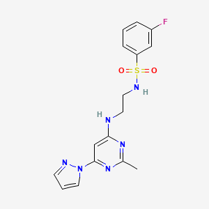 3-fluoro-N-(2-{[2-methyl-6-(1H-pyrazol-1-yl)-4-pyrimidinyl]amino}ethyl)benzenesulfonamide