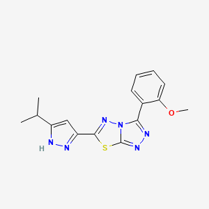 molecular formula C16H16N6OS B4457066 6-(3-isopropyl-1H-pyrazol-5-yl)-3-(2-methoxyphenyl)[1,2,4]triazolo[3,4-b][1,3,4]thiadiazole 