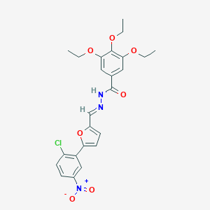 molecular formula C24H24ClN3O7 B445707 N'-[(5-{2-chloro-5-nitrophenyl}-2-furyl)methylene]-3,4,5-triethoxybenzohydrazide 