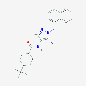 molecular formula C27H35N3O B445709 4-tert-butyl-N-[3,5-dimethyl-1-(1-naphthylmethyl)-1H-pyrazol-4-yl]cyclohexanecarboxamide 
