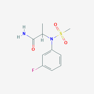 molecular formula C10H13FN2O3S B4457091 N~2~-(3-fluorophenyl)-N~2~-(methylsulfonyl)alaninamide 