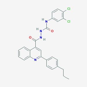 molecular formula C26H22Cl2N4O2 B445710 N-(3,4-dichlorophenyl)-2-{[2-(4-propylphenyl)-4-quinolinyl]carbonyl}hydrazinecarboxamide 